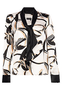 Bluza dugih rukava u dezenu sa kragnom koja se vezuje Tiffany Production